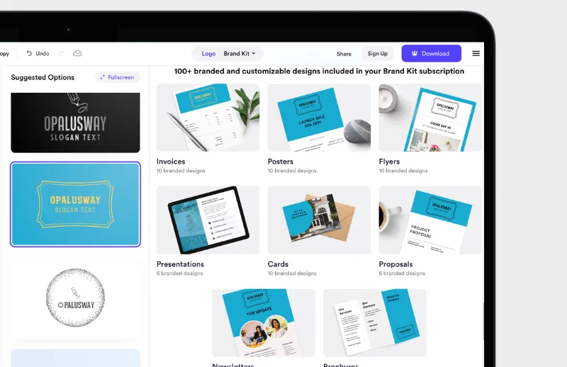 Looka.com에서 생성된 브랜드 가이드 키트