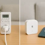 타이머 콘센트와 스마트 콘센트 비교 장면