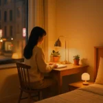 절전형 조명 있는 자취방 무드등 분위기 이미지