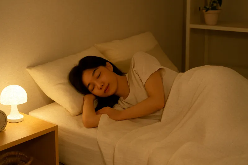무드등 아래 휴식 중인 사용자 후기 이미지