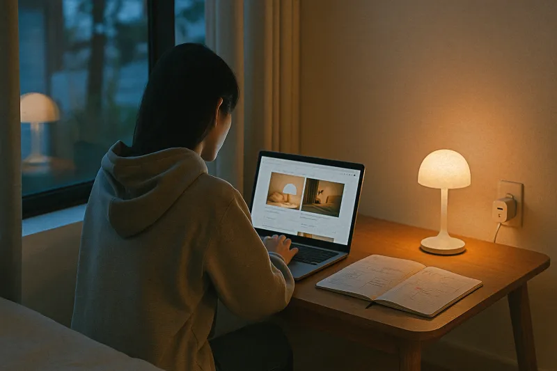 조명 루틴 콘텐츠 마무리 상황의 스마트한 연출 이미지