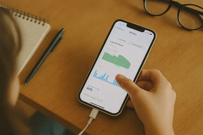 아이폰 배터리 사용 그래프, iPhone battery usage