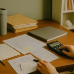 육아휴직 급여-실수령액을 직접 계산하는 현실적인 데스크 환경