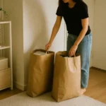 헌옷방문수거-옷정리하여 포장하는 모습