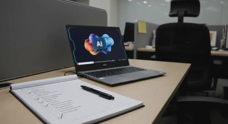 AI 노트북 체크리스트, AI laptop checklist in office