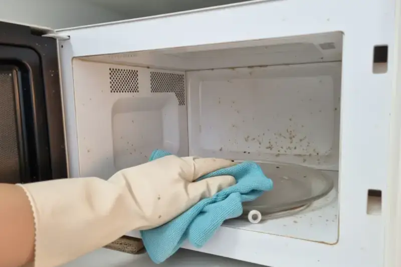 전자레인지 청소 - 전자레인지 행주 닦기, 찌든 때 닦는 법, wiping microwave, cleaning with cloth