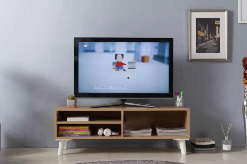 넷플릭스 화질 설정 - 넷플릭스 4K 초고화질과 저화질 화면을 대비하는 원룸 TV 장면