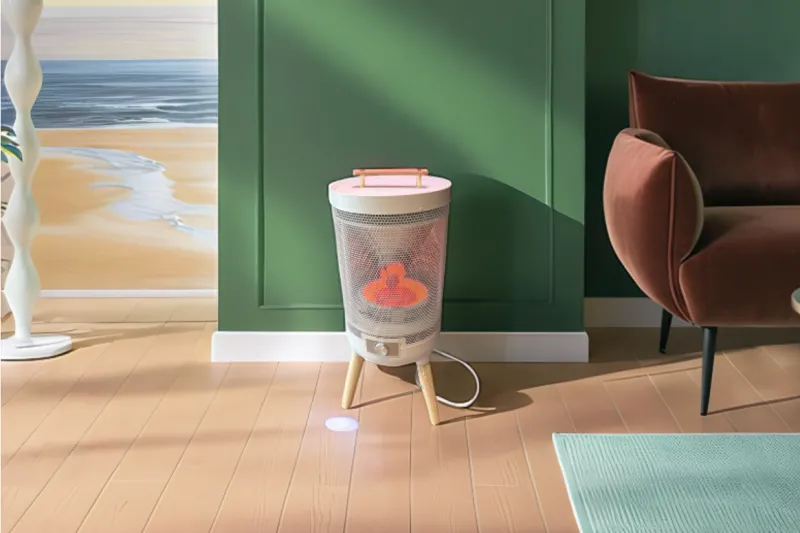 1초 난방 전기히터 손 클로즈업