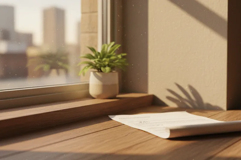 월세 세액공제 관련 서류와 아늑한 자취방 창가 풍경