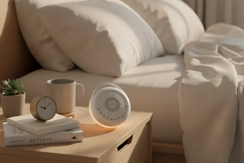 신생아 수면 루틴 백색소음기 배치 컷