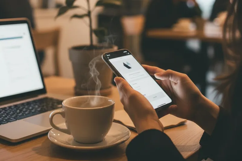 스마트폰 'The건강보험' 앱으로 국민건강보험 건강검진 대상자를 조회하는 바쁜 손의 모습.