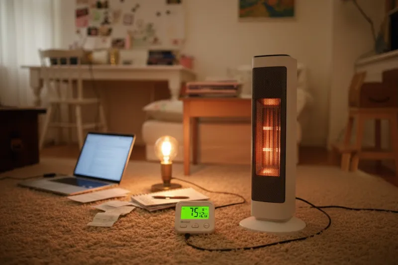 자취방 온풍기 전기세 절약 소비전력 측정 사진