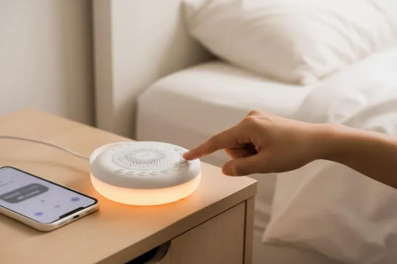 백색소음기 데시벨 측정 장면