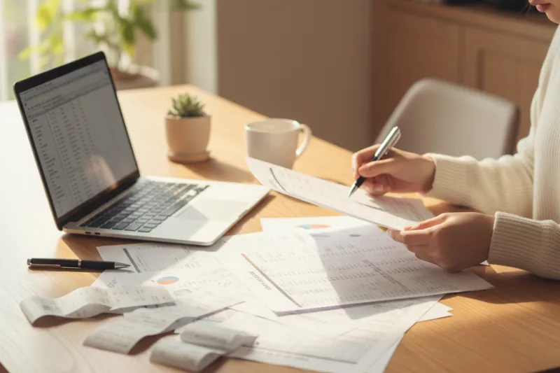 연말정산 서류를 정리하며 준비하는 현실적인 장면
