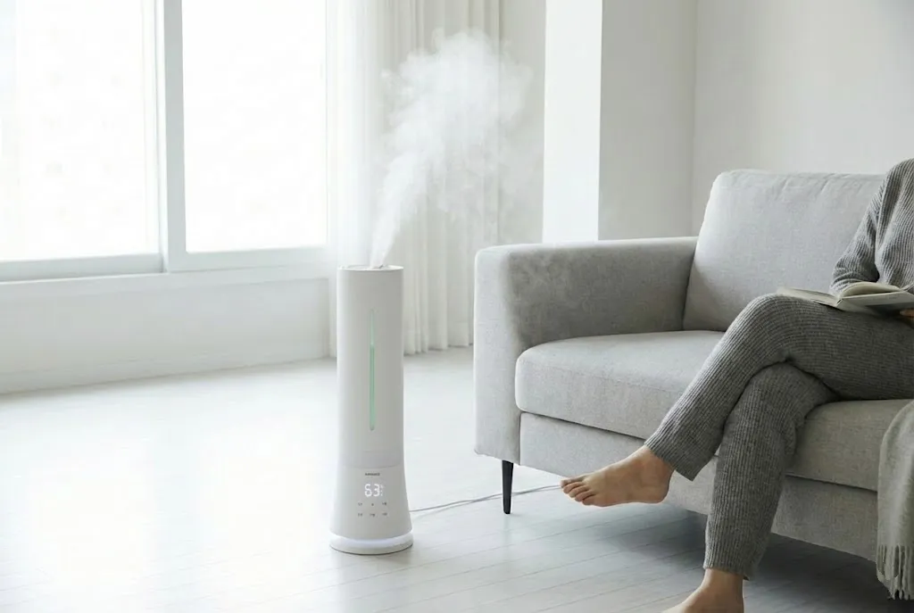 거실 인테리어에 어울리는 대형 타워형 가습기