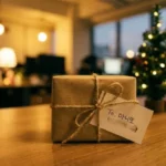 회사 연말 마니또 선물 포장과 따뜻한 분위기