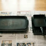 와이드 그릴과 사각 프라이팬 크기 비교