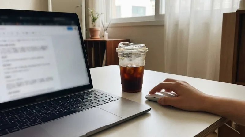 연말정산 간소화 서비스 오픈 당일 홈택스 접속을 준비하는 홈오피스 책상