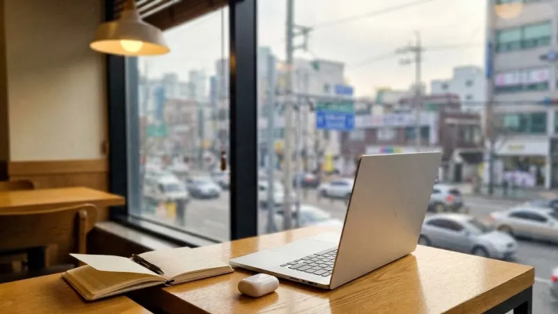 LG 그램 15 휴대성 카페 사용