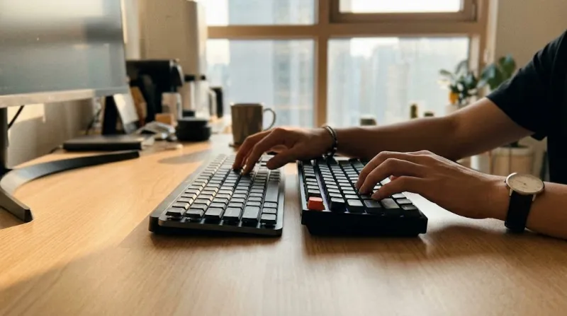 로지텍 MX Mechanical vs 키크론 K8 손목 비교