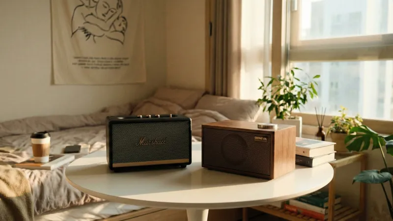 마샬 액톤3와 제네바 스피커 S 자취방 인테리어 비교