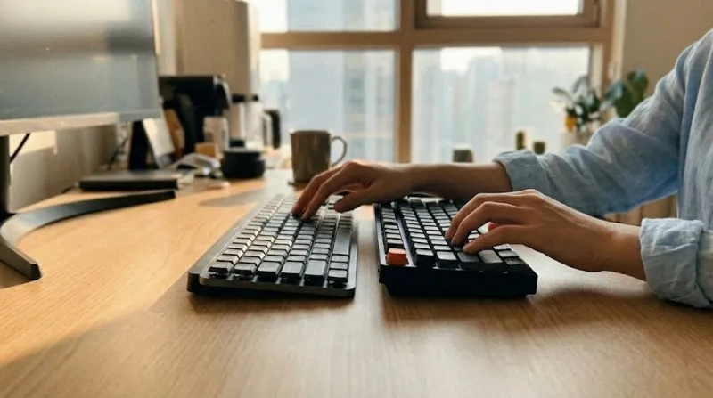 로지텍 MX Mechanical vs 키크론 K8 손목 비교