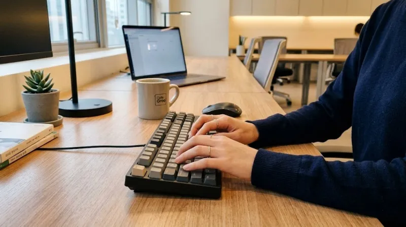 엑셀 매크로 업무 자동화를 위해 프롬프트를 입력하는 직장인