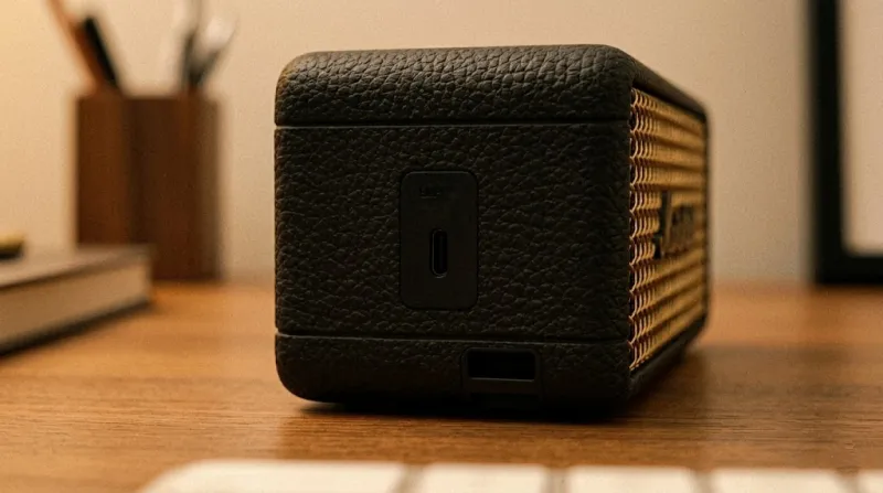 마샬 엠버튼 측면 타입C 충전 단자 클로즈업